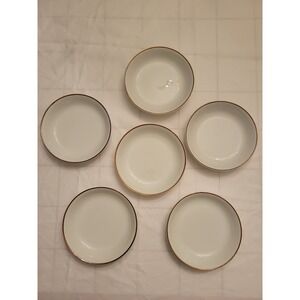 6 Vintage Noritake Hand Painted China Gold Rimmed Bowls Made in Japan White